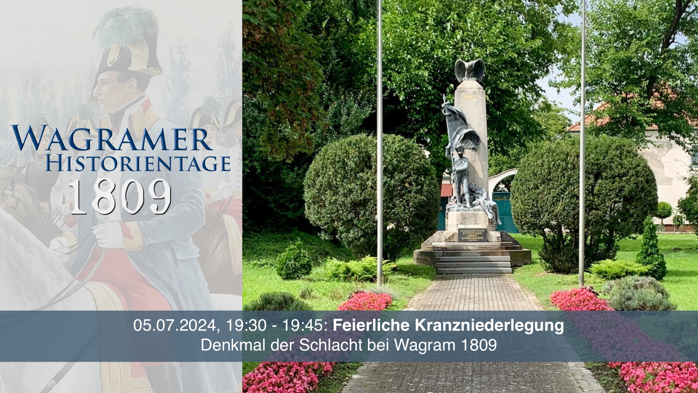 Feierliche Kranzniederlegung, Denkmal der Schlacht bei Wagram