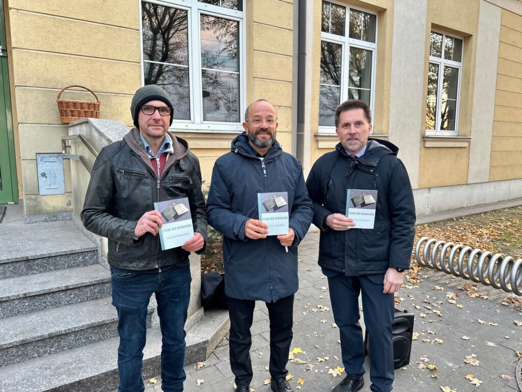 Steine der Erinnerung Deutsch-Wagram, Mag. Marcus Windbichler, Mag. Heinz Bogner und Ing. Manfred Groß